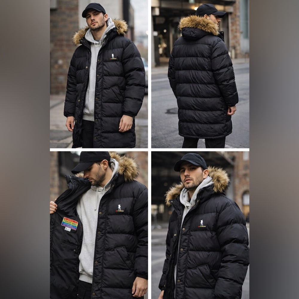 TANDYU Paris Men’s Black Down Puffer Coat Size M